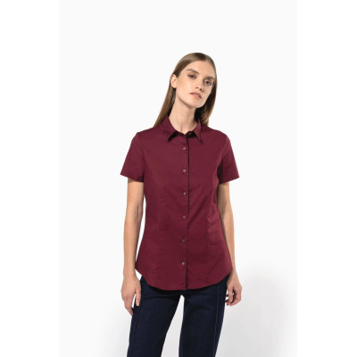Ladies' short-sleeved cotton/elastane shirt